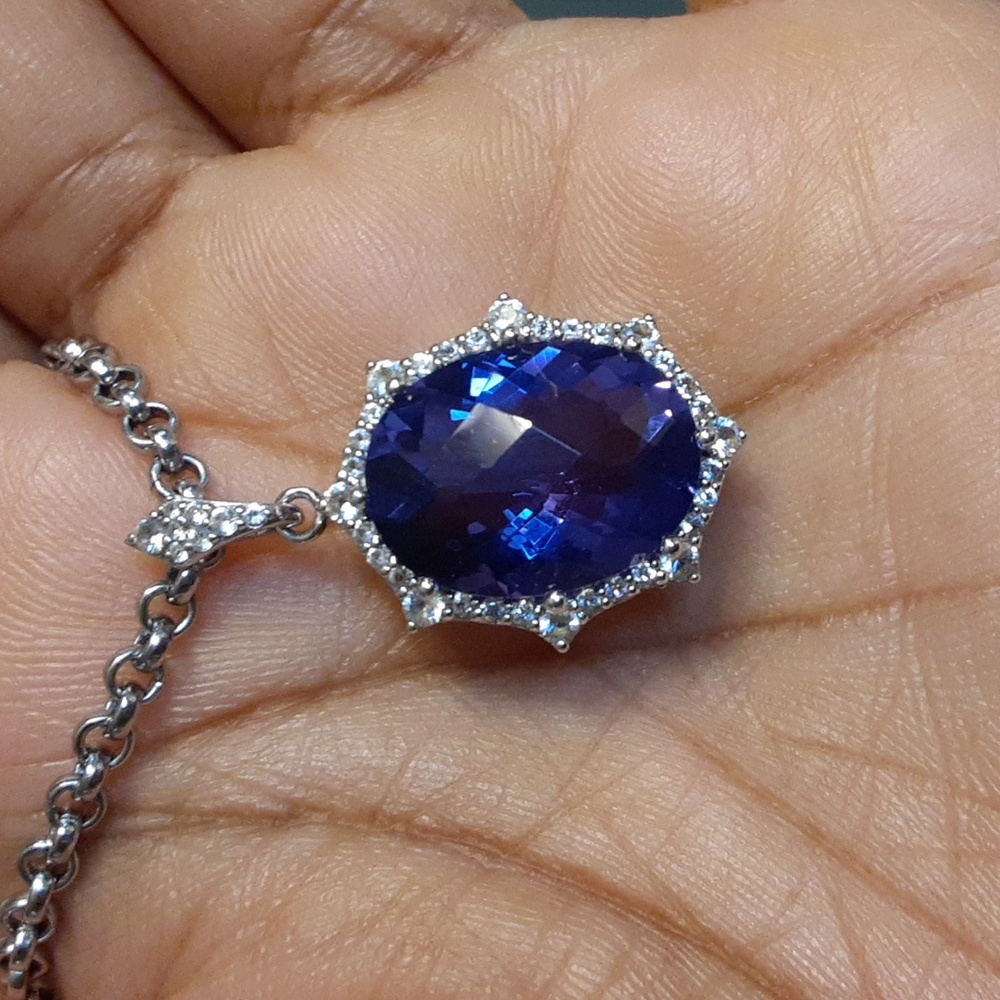 925 Genuine Color Change Fluorite and White Topaz.  FIRM. - Picture 12 of 14